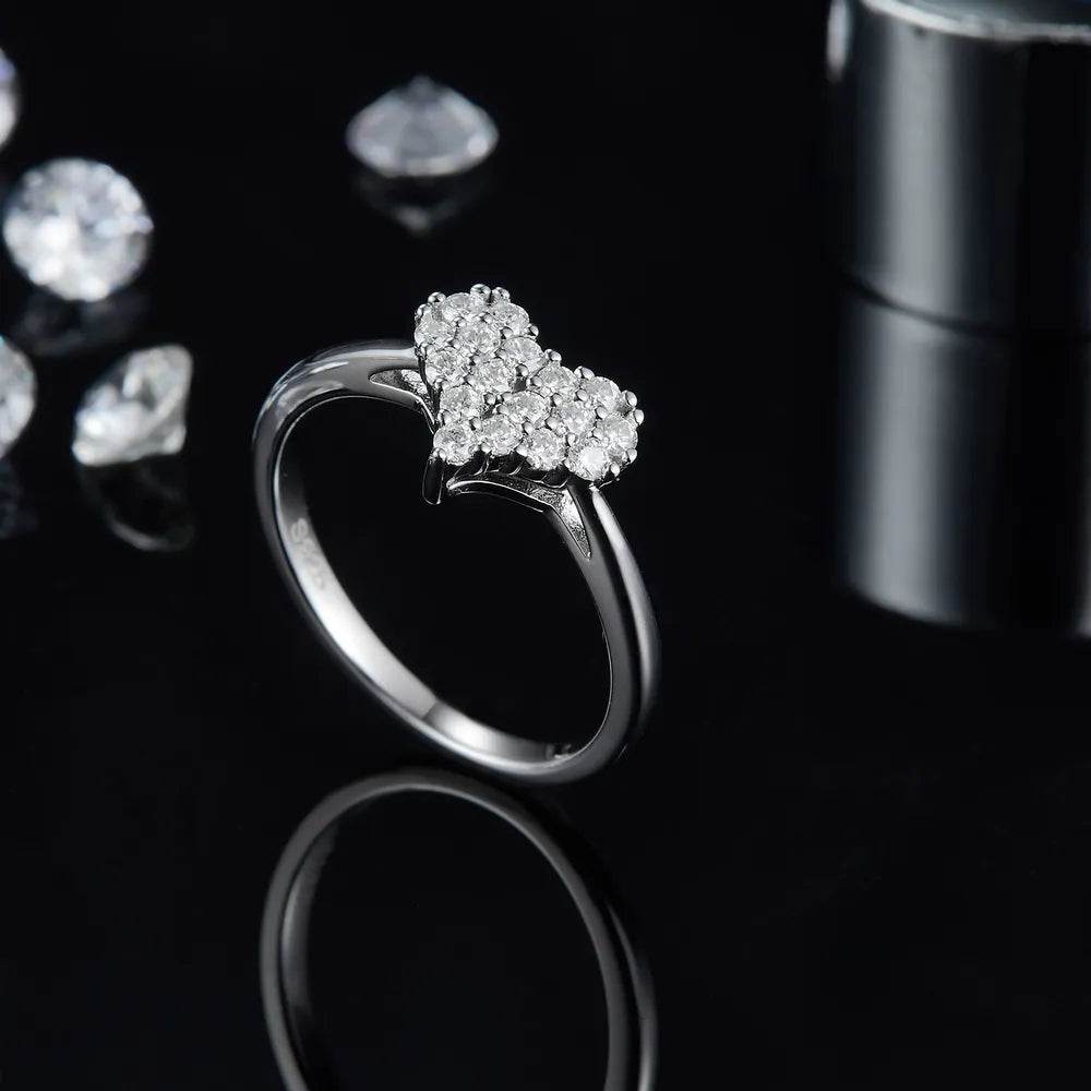 Moissanite 925 Sterling Silver Heart Ring - luxurift