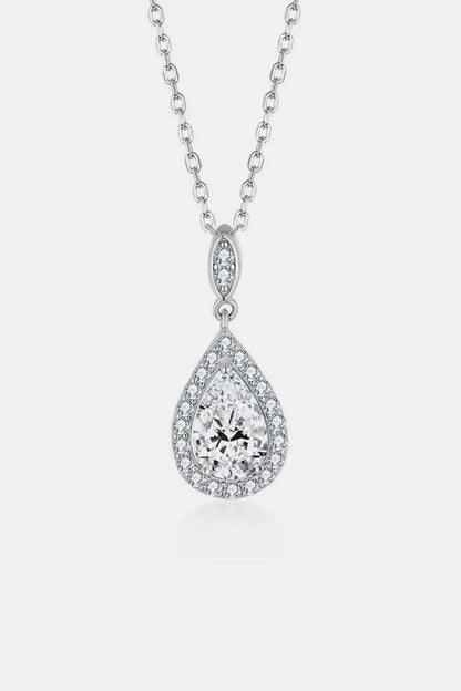 1.5 Carat Moissanite 925 Sterling Silver Teardrop Necklace - luxurift