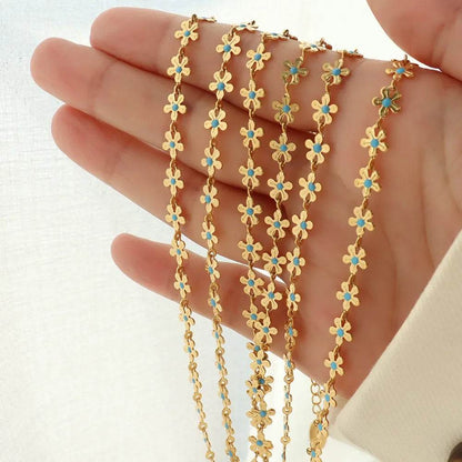 Titanium Steel Drip Oil Flower Necklace - luxurift