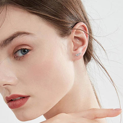 Moissanite 925 Sterling Silver Stud Earrings - luxurift