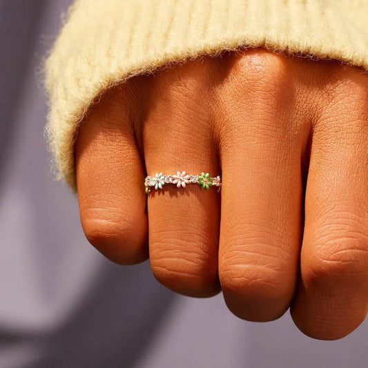 Flower Shape 925 Sterling Silver Zircon Ring - luxurift
