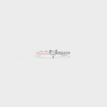 Heart Shape Inlaid Zircon Enamel Ring - luxurift