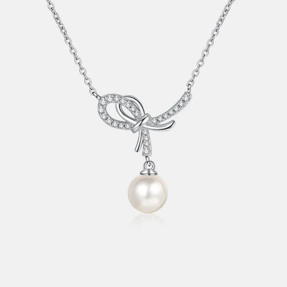 Natural Pearl Pendant Moissanite 925 Sterling Silver Necklace - luxurift