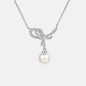 Natural Pearl Pendant Moissanite 925 Sterling Silver Necklace - luxurift
