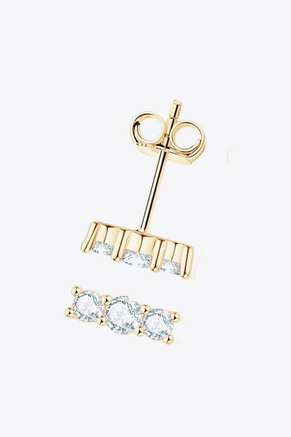 Heartbeat Rhythm 925 Sterling Silver Moissanite Stud Earrings - luxurift