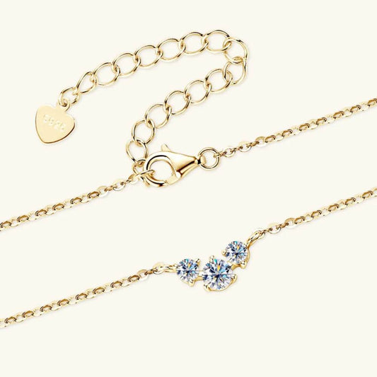 925 Sterling Silver Inlaid Moissanite Necklace - luxurift
