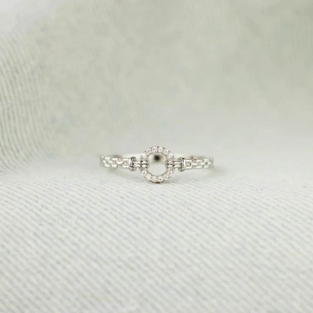 Inlaid Zircon 925 Sterling Silver Ring - luxurift