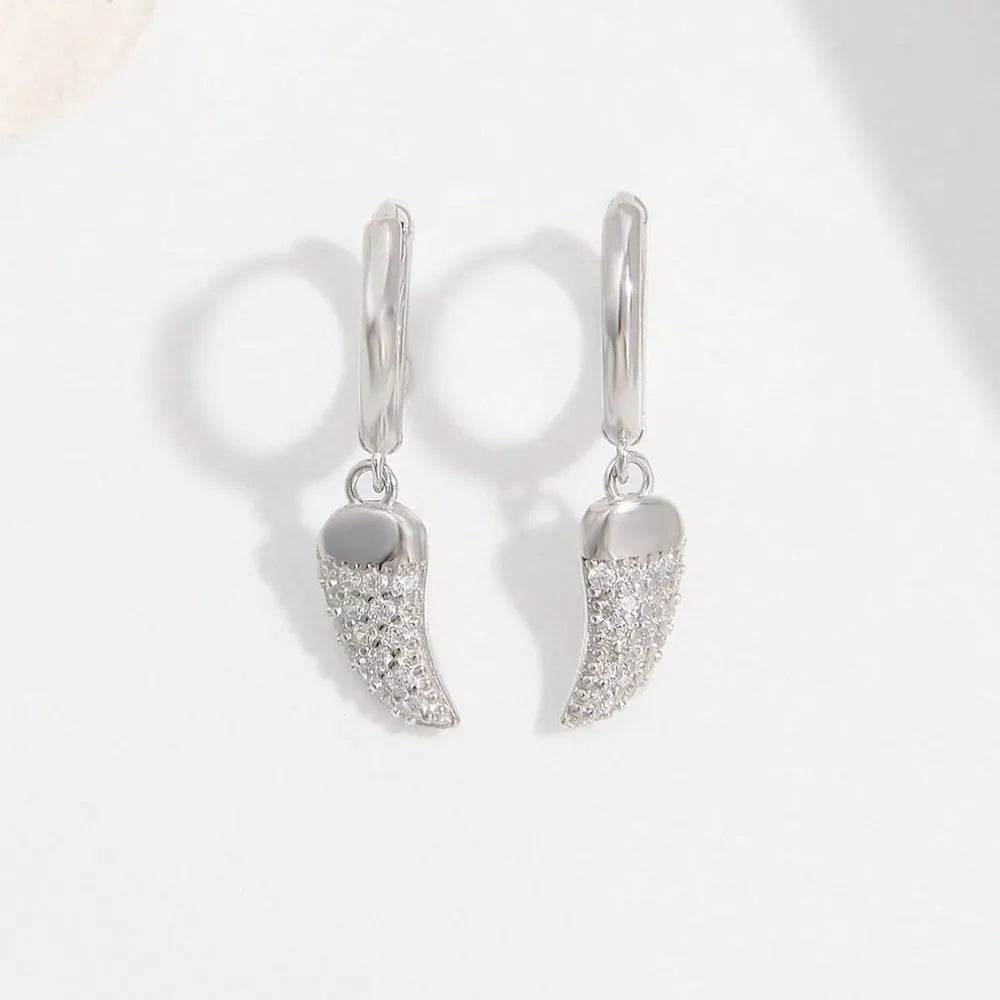 925 Sterling Silver Zircon Chili Shape Earrings - luxurift