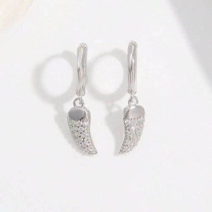 925 Sterling Silver Zircon Chili Shape Earrings - luxurift