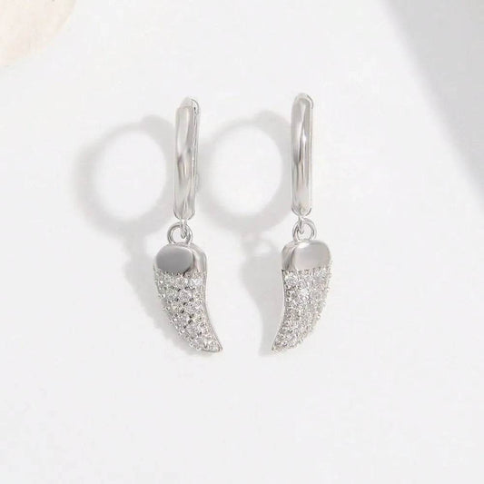 925 Sterling Silver Zircon Chili Shape Earrings - luxurift