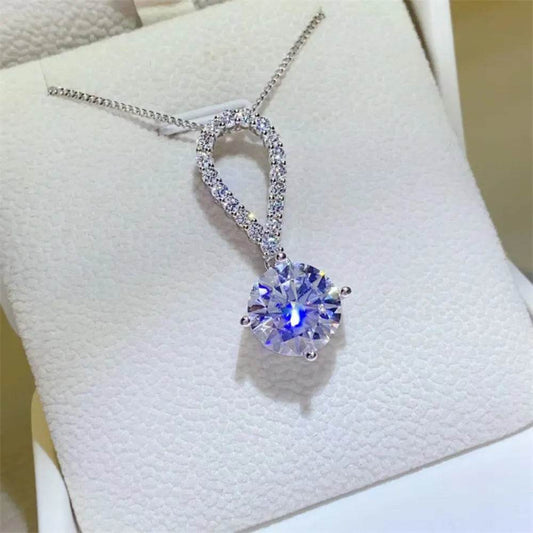 5 Carat Moissanite 925 Sterling Silver Teardrop Necklace - luxurift