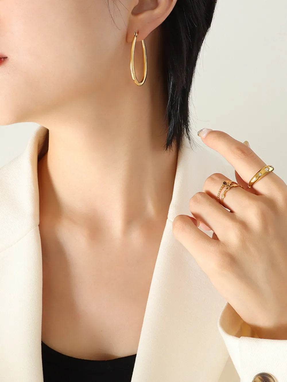 18K Gold-Plated Titanium Steel Earrings - luxurift