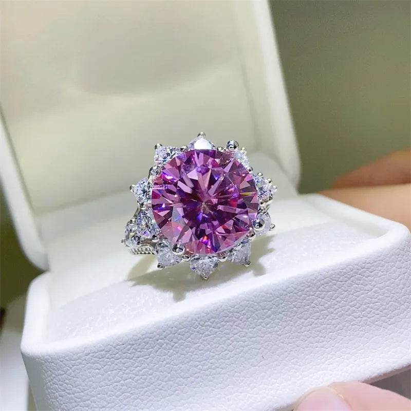 10 Carat Moissanite Zircon 925 Sterling Silver Ring - luxurift