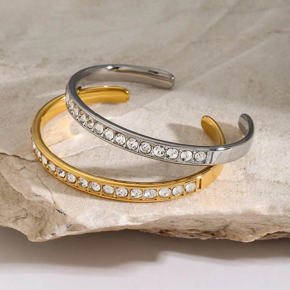 Stainless Steel Inlaid Zircon Bracelet - luxurift