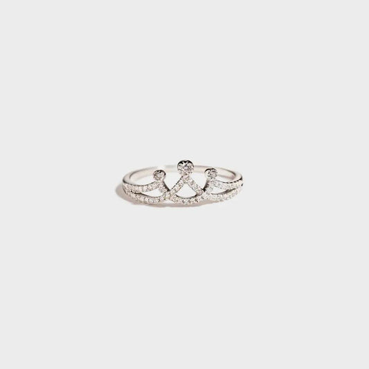 Crown Shape Inlaid Zircon 925 Sterling Silver Ring - luxurift