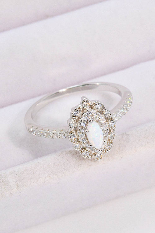 Modern Love Story Opal and Zircon Ring - luxurift