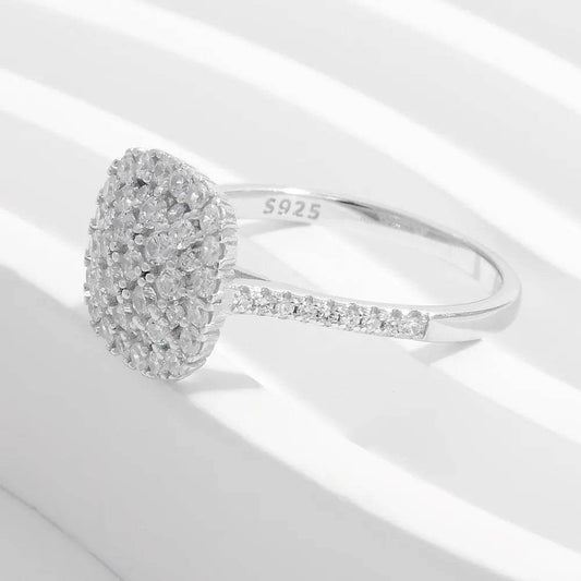 925 Sterling Silver Inlaid Zircon Square Shape Ring - luxurift