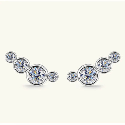 Moissanite 925 Sterling Silver Stud Earrings - luxurift