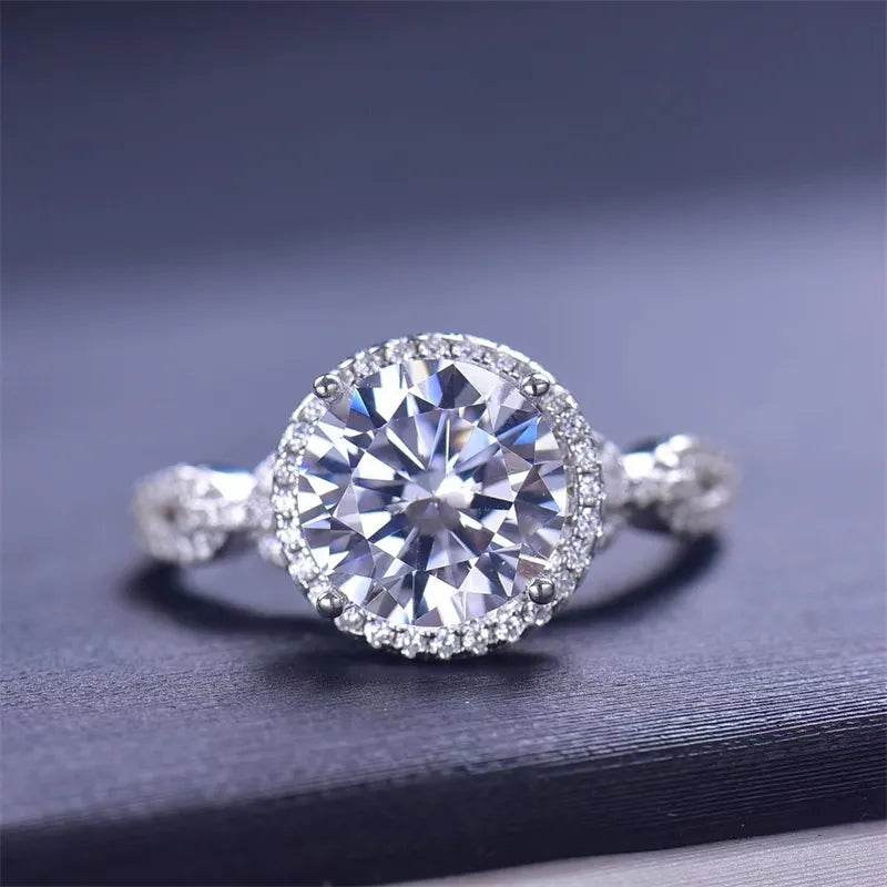 3 Carat 925 Sterling Silver Moissanite Ring - luxurift