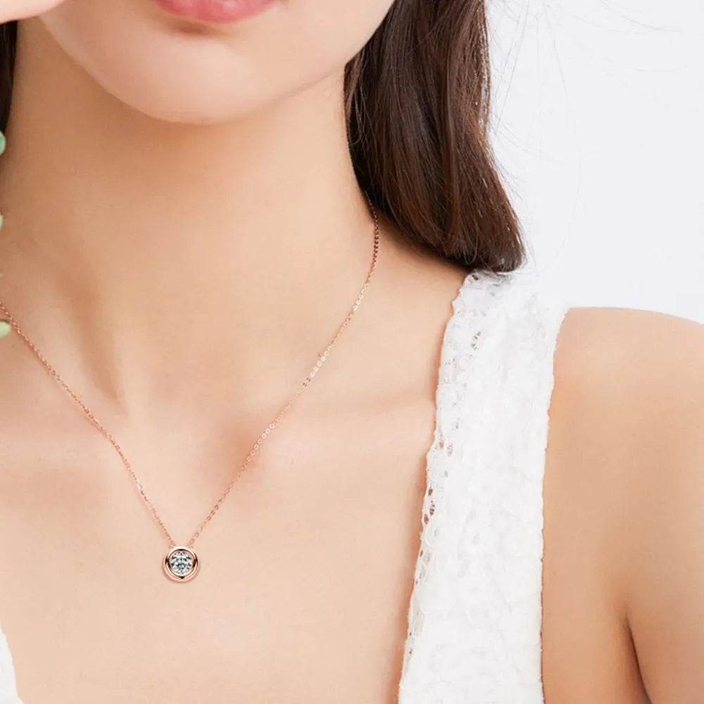 1 Carat Moissanite 925 Sterling Silver Necklace - luxurift