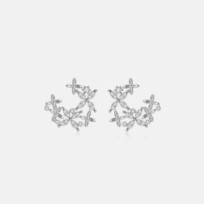 925 Sterling Silver Moissanite Lucky Clover Earrings - luxurift