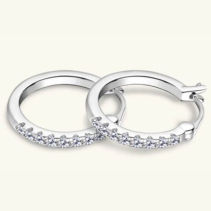 925 Sterling Silver Moissanite Huggie Earrings - luxurift