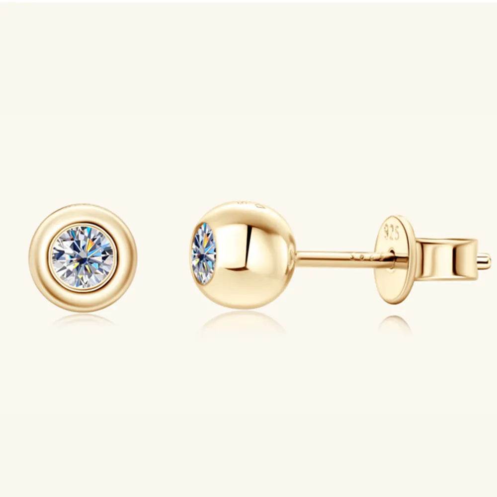 Moissanite 925 Sterling Silver Stud Earrings - luxurift