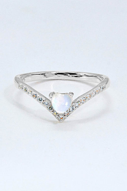 Moonstone Heart-Shaped Ring - luxurift