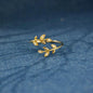 925 Sterling Silver Zircon Leaf Shape Ring - luxurift