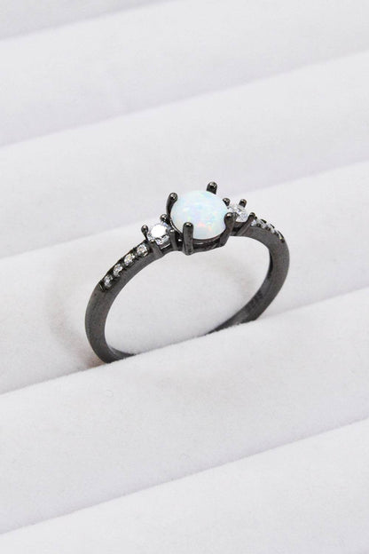 925 Sterling Silver Round Opal Ring - luxurift