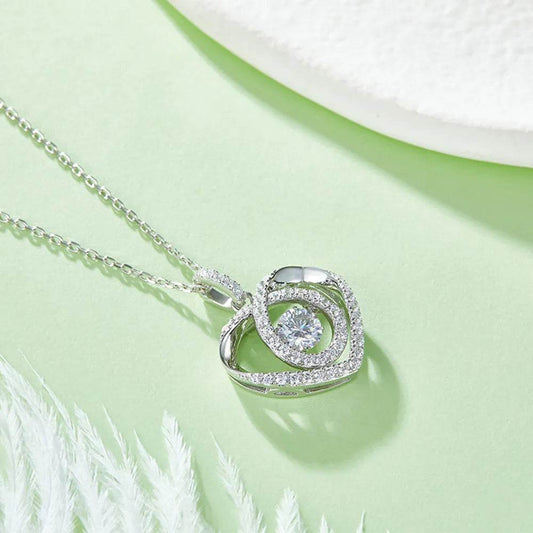 Moissanite 925 Sterling Silver Heart Shape Necklace - luxurift